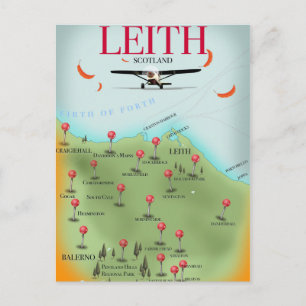 Leith Scotland  stijlkaart Briefkaart