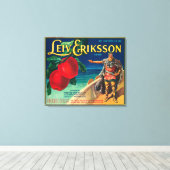 Leiv Eriksson Apple Label - Cashmere, WA Canvas Afdruk (Insitu (Houten vloer))