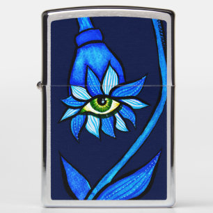Lekige oogkleerkunst in blauw