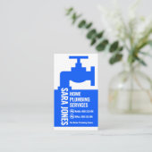 Lekkage van blauwe kraan visitekaartje (Staand voorkant)