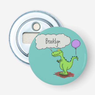 Lekkende groene, grappige drakendraak-cartoon button flesopener