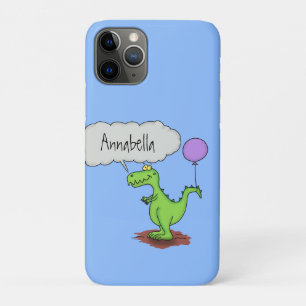 Lekkende groene, grappige drakendraak-cartoon iPhone 11 pro hoesje