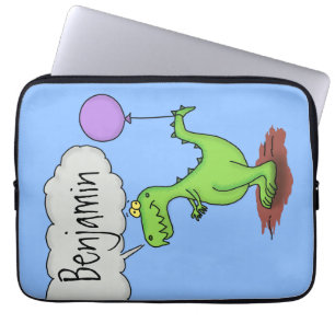 Lekkende groene, grappige drakendraak-cartoon laptop sleeve