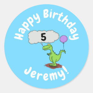 Lekkende groene, grappige drakendraak-cartoon ronde sticker