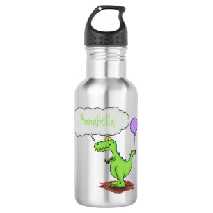 Lekkende groene, grappige drakendraak-cartoon waterfles