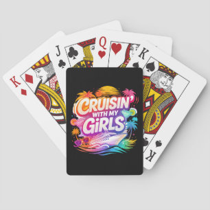 Lekker Cruisen met Mijn Meisjes Kleurrijk Cruisesc Pokerkaarten