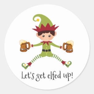 Lekker Elf heidig Elf Kerstmis Ronde Sticker
