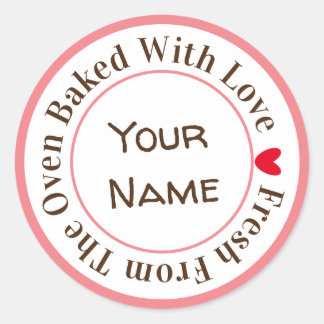 Lekker! Gebakken met liefde vers uit de oven in Ro Ronde Sticker
