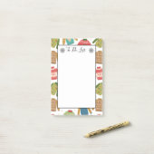 Lekker maar lelijke kerstbegeleiders om een lijst  post-it® notes (Op bureau)