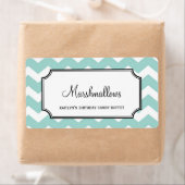 Lekkere chevron blauw custom snoep buffetpot bulk etiket (Insitu)