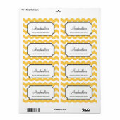 Lekkere chevron geel custom snoep buffetpot bulk etiket (Full Sheet)