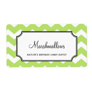 Lekkere chevron groen op maat gemaakte snoep buffe etiket