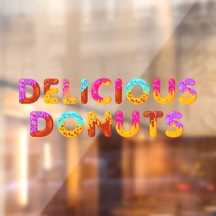 Lekkere Donuts Cartoon Geglazuurd Strooisel Raamsticker