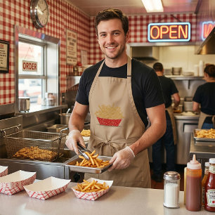 Lekkere Franse friet Retro Fast Food Standaard Schort