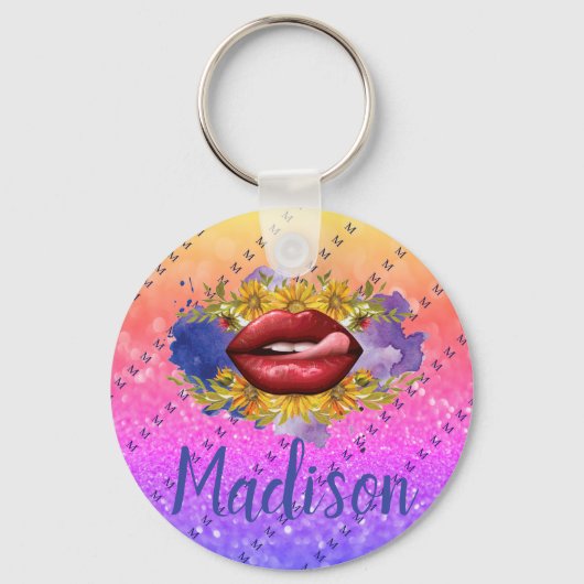 Lekkere Glitter Naam Op Maat Gemaakt Sleutelhanger (Voorkant)