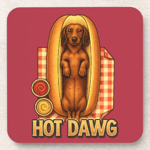 Lekkere Hond Grappige Dachshund Hotdog Parodie Moo Bier Onderzetter