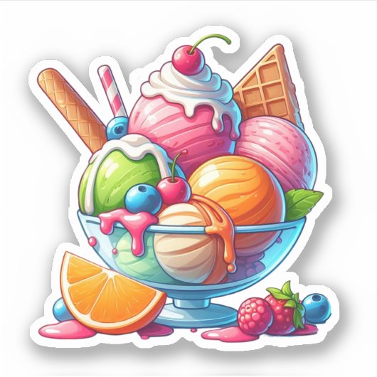 Lekkere ijsco Sundae Sticker (Voorkant)