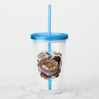 Lekkere Japanse Ramen en Gyoza Dumplings. Acryl Drinkbeker