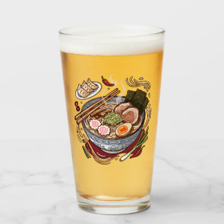 Lekkere Japanse Ramen en Gyoza Dumplings. Glas
