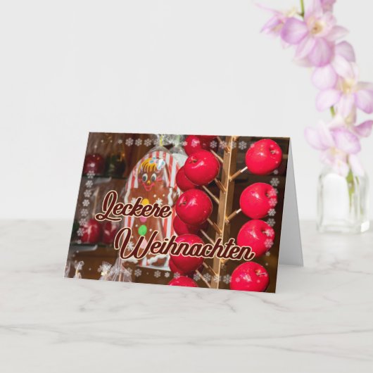 Lekkere kerstmarkt snoepjes kaart (Orchidee)