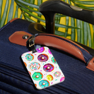 Lekkere roomdonuts patroon bagagelabel