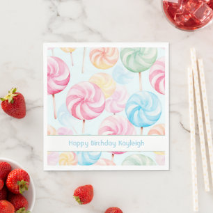 Lekkere Snoep Lolly's Whimsische Verjaardag Servet