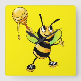 Lekkere Tijd met onze Bijenklok! 🍯🐝 Vierkante Klok