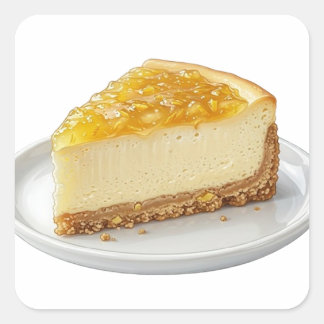 Lekkere Yuzu Citrus Cheesecake Punkt Vierkante Sticker