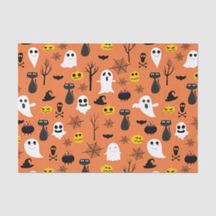 Lekkerige Halloween-symbolen klassiek kleurenpatro Tissuepapier
