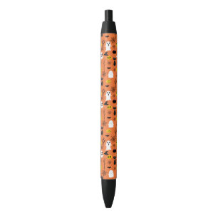 Lekkerige Halloween-symbolen klassiek kleurenpatro Zwarte Inkt Pen