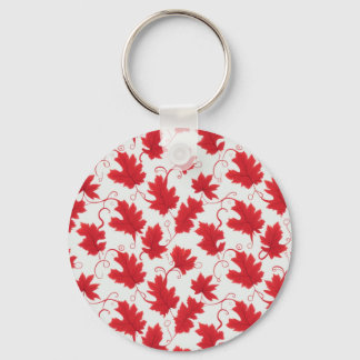 Lekpatroon van Vibrant Red Maple Sleutelhanger