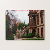 Leland Stanford Mansion. Kerstgroeten Legpuzzel (Horizontaal)