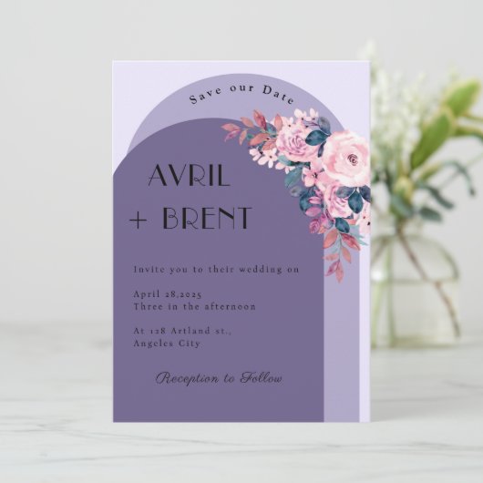 L'élégance en fleurs : Un design Faire-part de mar (Debout devant)