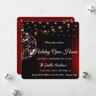 L'élégance festive rouge de la carte de vacances l