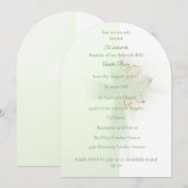 L'élégance florale croise invitation au baptême (Devant / Derrière)