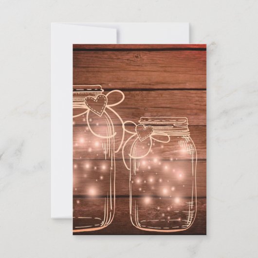 L'Élégant Faire-part de mariage rustique Mason Jar (Dos)