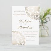 L'Elégant Solar Mandala Wedding Invitations Gold (Debout devant)
