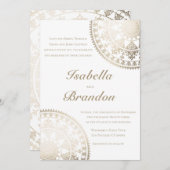 L'Elégant Solar Mandala Wedding Invitations Gold (Devant / Derrière)