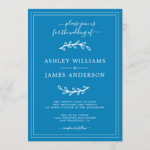 L'élégante Faire-part de mariage bleue d'Ibiza