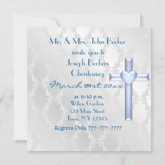 L'ÉLÉGANTE INVITATION DU GARÇON DE BÉBÉ (Dos)