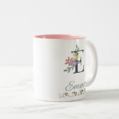 L'élégante Mug florale rose d'Emma (Devant droit)