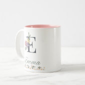 L'élégante Mug florale rose d'Emma (Devant gauche)