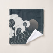 L'élégante oeuvre d'art japonaise en noir et blanc (Gant de toilette)