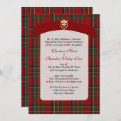 L'Élégante Royal Stewart Plaid Faire-part de maria (Devant / Derrière)
