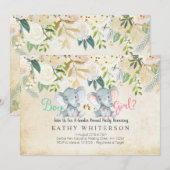 L'éléphant floral révèle son sexe Invitation Botan (Devant / Derrière)