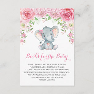 L'éléphant floral rose de bébé apportent une carte