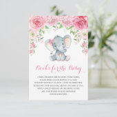 L'éléphant floral rose de bébé apportent une carte (Debout devant)