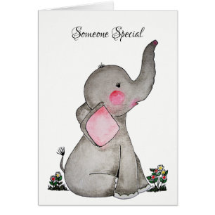 L'éléphant mignon de bébé d'aquarelle avec