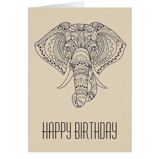 L'éléphant tribal Art animal africain (Devant)