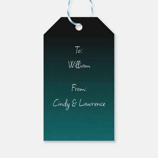 L'elfe et le robot sur une étiquette cadeau (Dos)